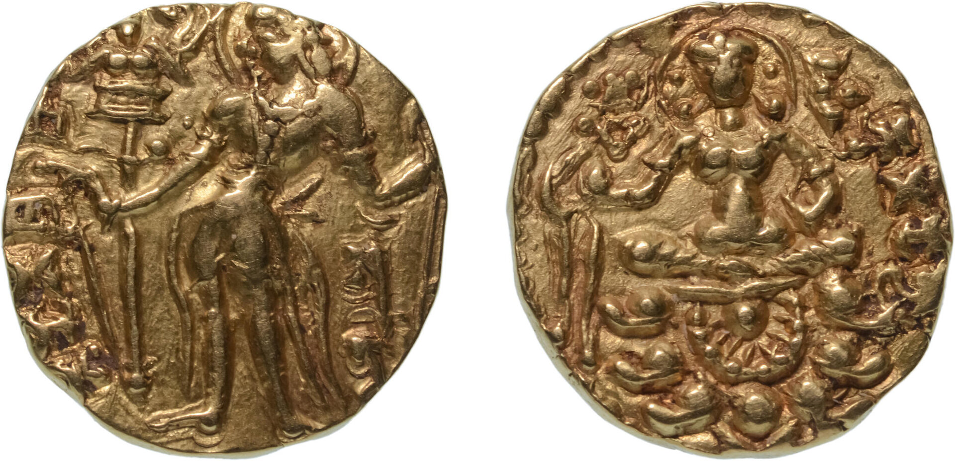 Gupta Gold Dinar of Skandagupta (minted sometime between 455 and 467).jpg