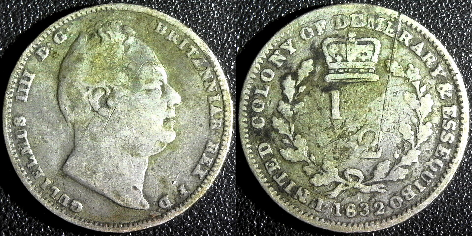 Guyana United Colony Of Demerary And Essequibo Half Guilder 1832 obv-side.jpg