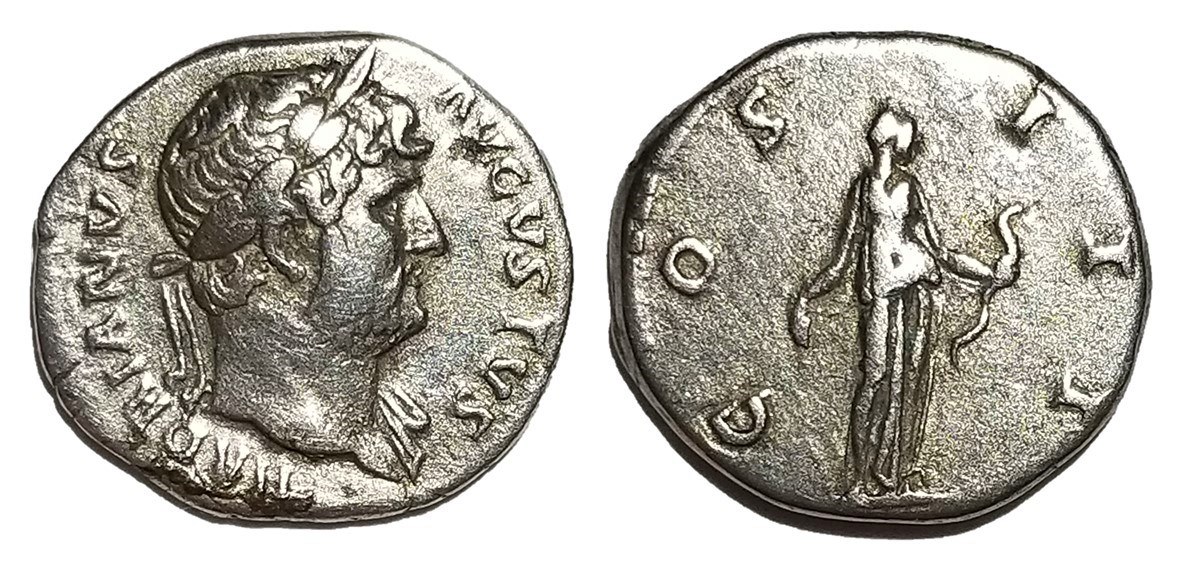 Hadrian COS III Diana denarius.jpg