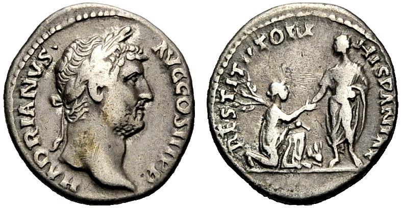 Hadrian Denarius Restitutori Hispania - from Rauch  - 1.jpg