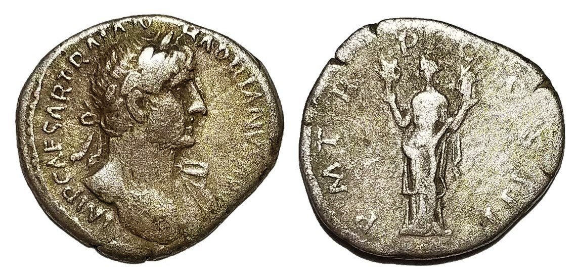 Hadrian P M TR P COS III Aeternitas Denarius.jpg