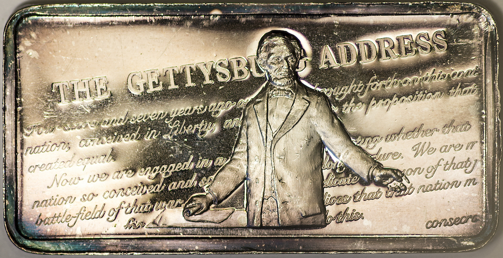 Hamilton Mint - Gettysburg Address 1 oz Silver Bar - Obverse.jpg