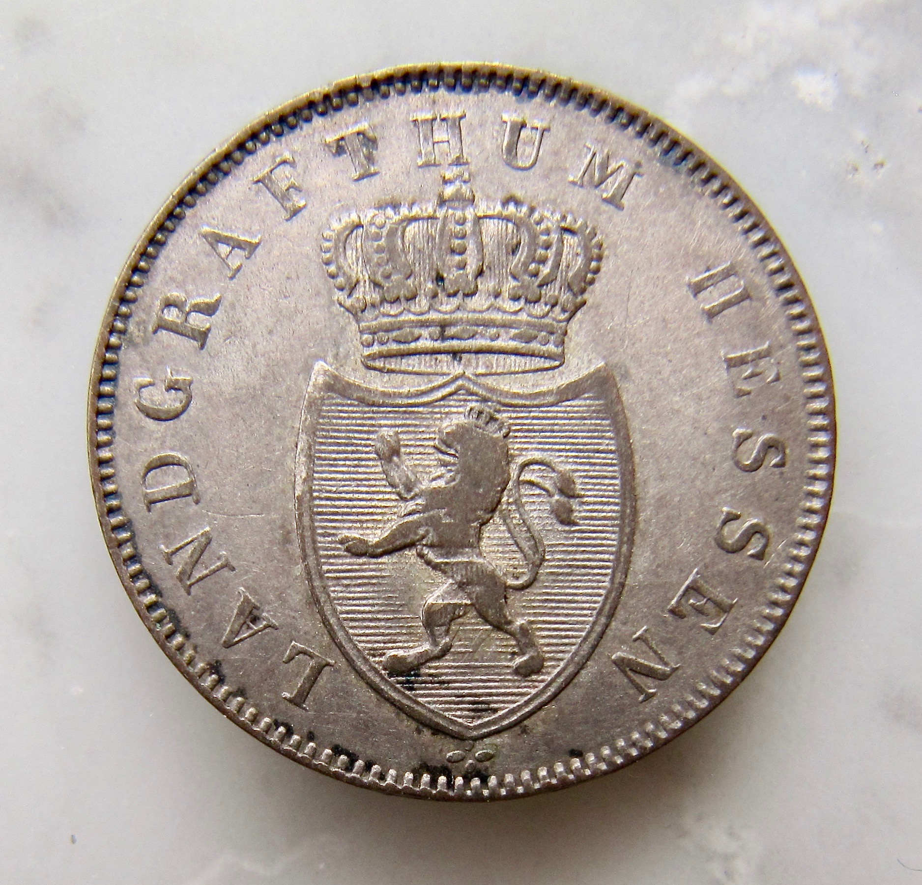 Hessen Homburg 6 kreuzer 1840 OBV N GP - 1.jpg