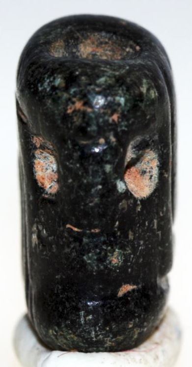 Hittite Steatite Head of a Man Amulet 2nd Millennium BCE 15 x 20 mm Intact front.JPG