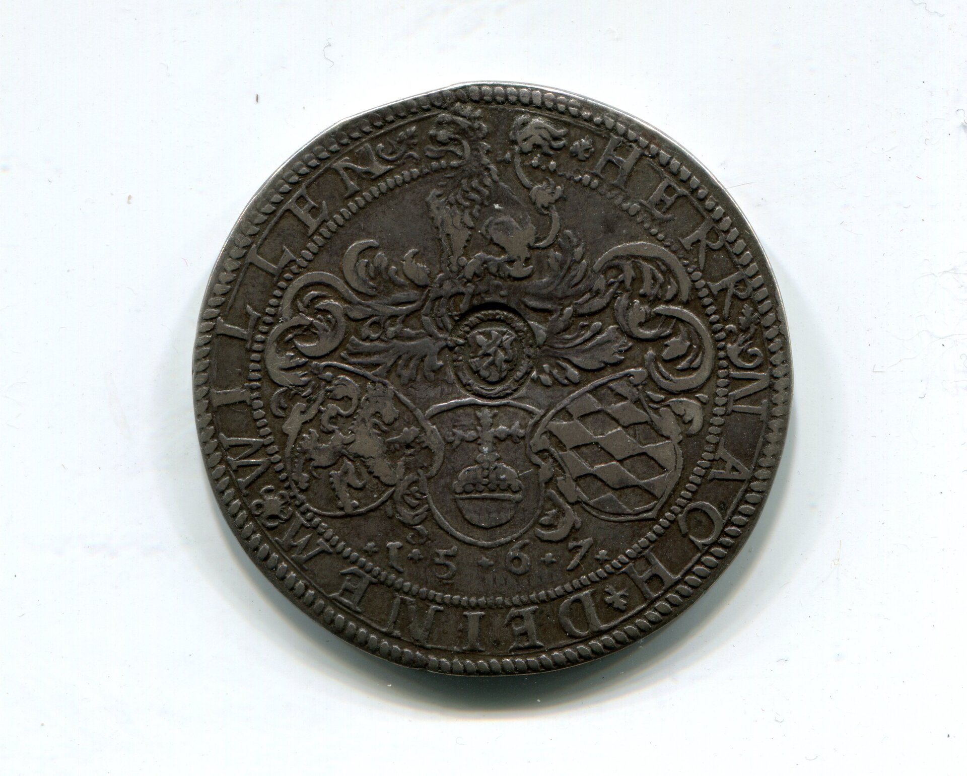 Holland cm on Fried III Elector of Plalz Taler 1567 LD rev 596.jpg