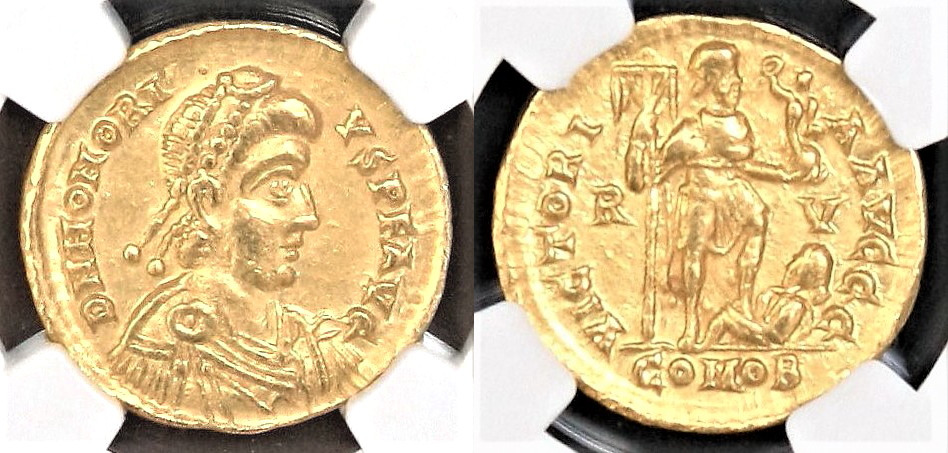 Honorius Solidus, Ravina Mint.jpg