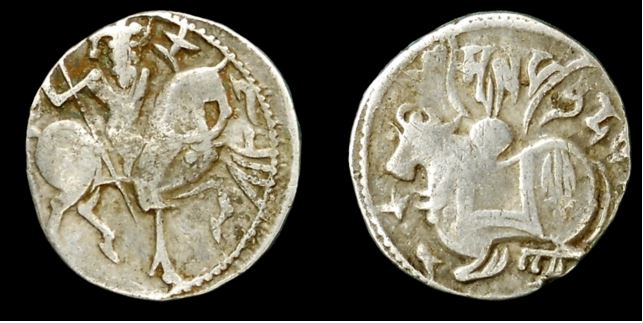 HUNS Nezak Huns - Spalapati Deva AR Jital 750-850 CE Horseman-Bull Obv-Rev Tye 5.JPG