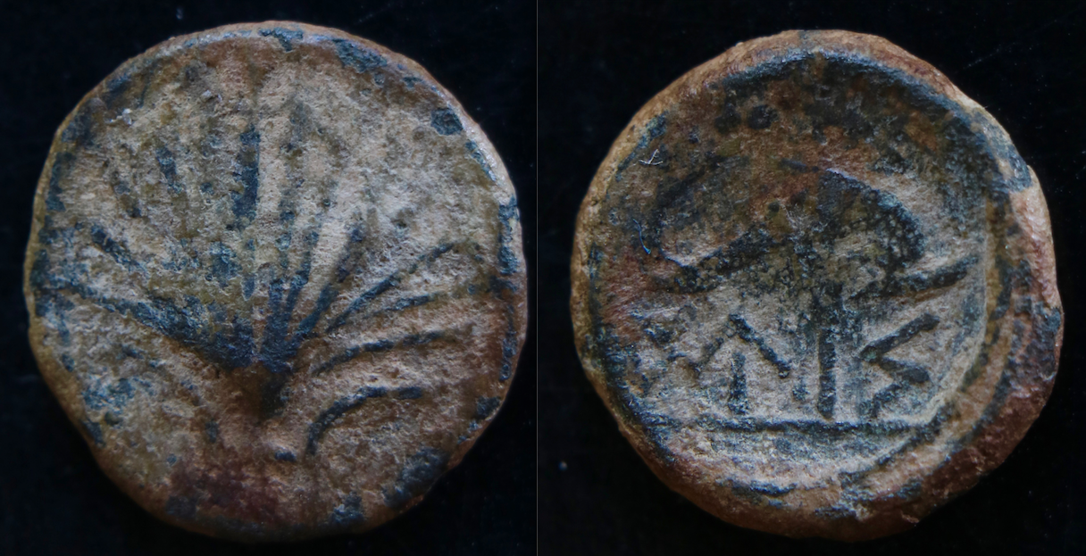 Iberer – Arse-Saguntum, AE18, Muschel:Delfin.png
