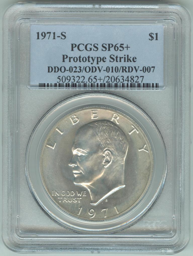 IKE 1971-S Prototype Strike 20634827 PCGS SP65 Slab ObvD.jpg