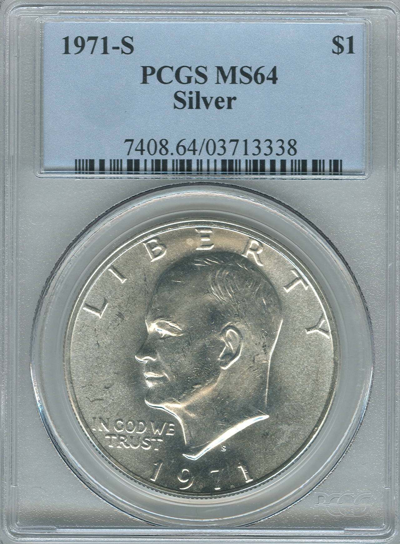 IKE 1971-S Silver 03713338 PCGS MS64 Slab Obv.jpg