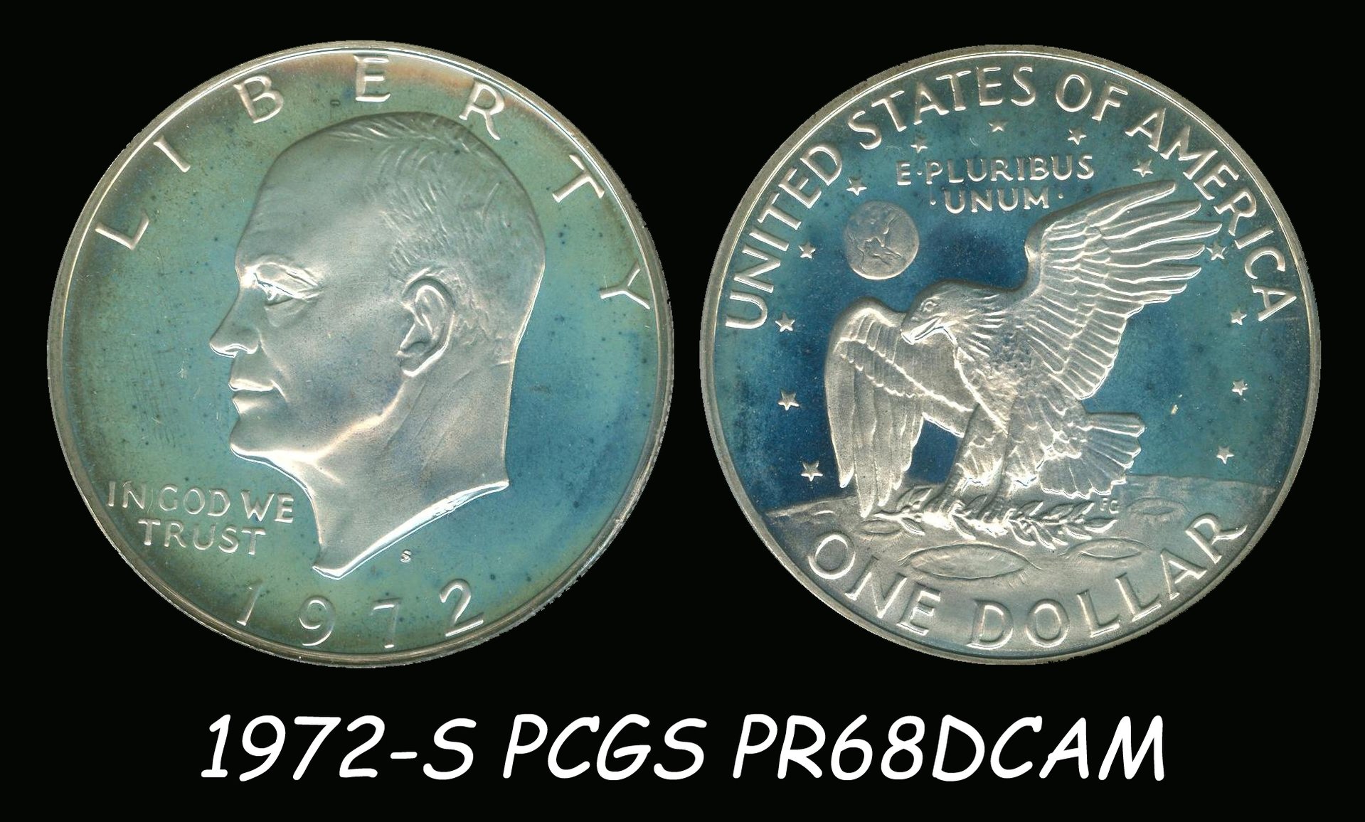 IKE 1972-S DDO Toned 15235002 PCGS PR68DCAM Coin.jpg