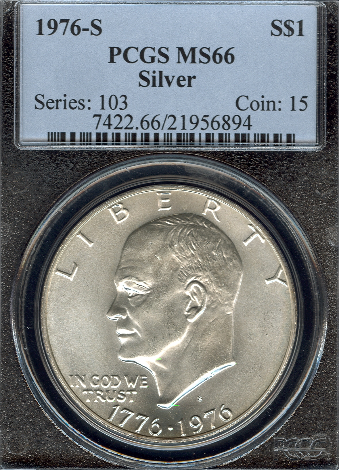 IKE 1976-S Silver 21956894 PCGS MS66 Slab Obv.jpg