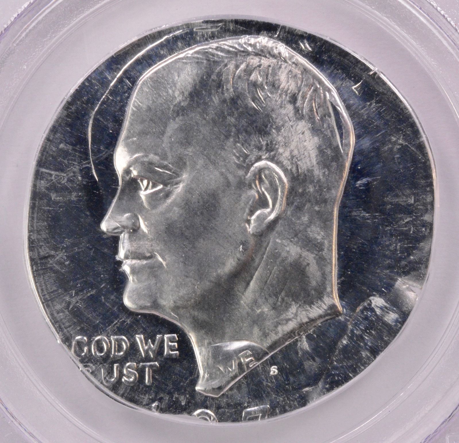 IKE 197x-S DS on Aluminum Plan 09454570 PCGS PR64 Coin Obv.jpg