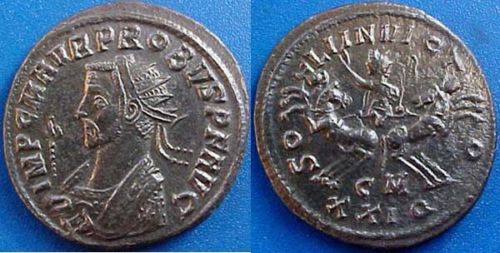 Image of Probus Soli Invicto split quadriga coin.jpg