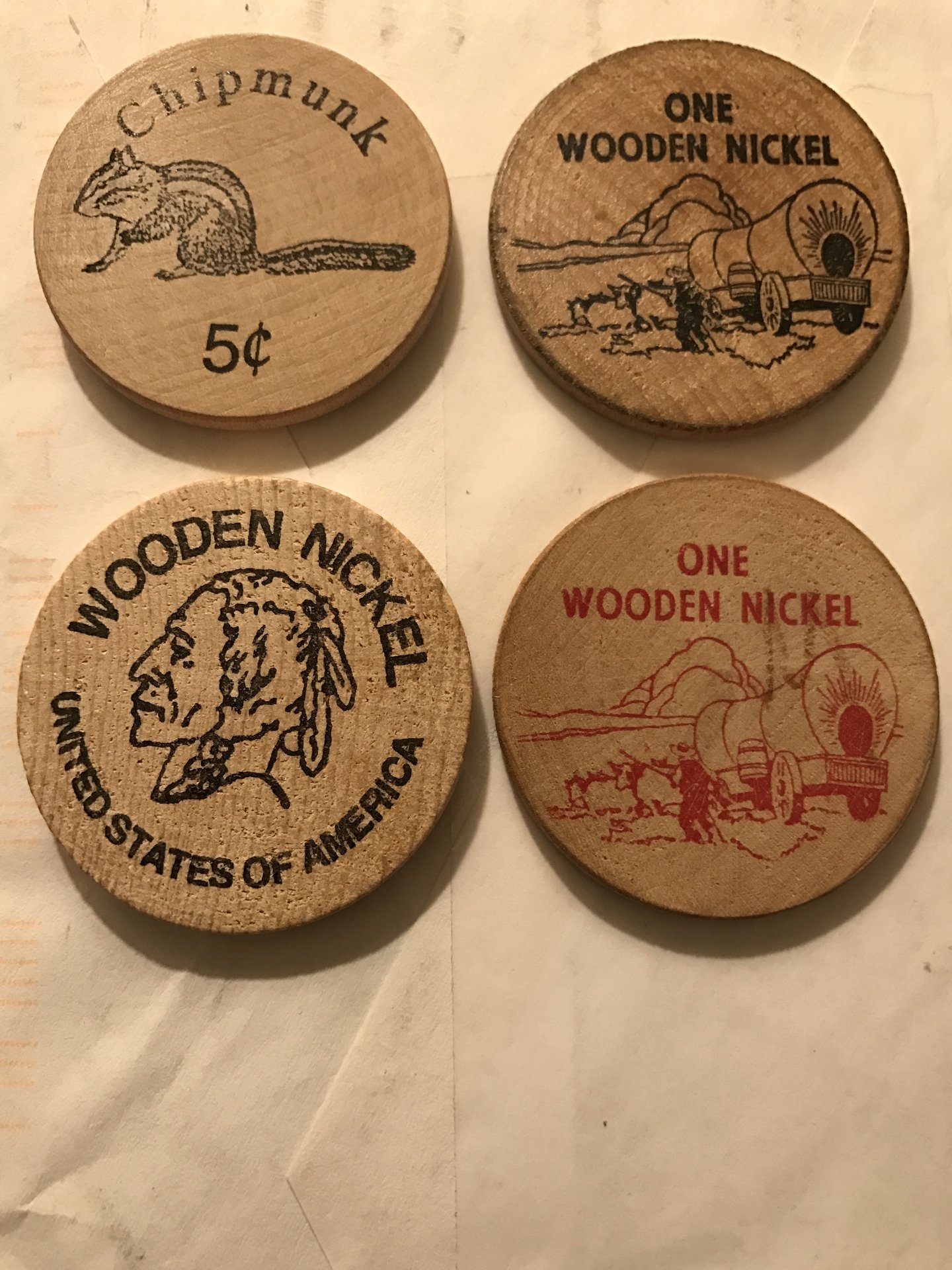Token Indiana IN Wooden Nickel 1975 City of Lakes Coin Club La Crosse 