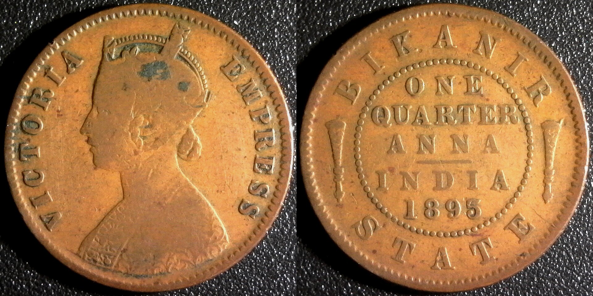 India Bikanir 1-4 Anna 1895  obv-side.jpg