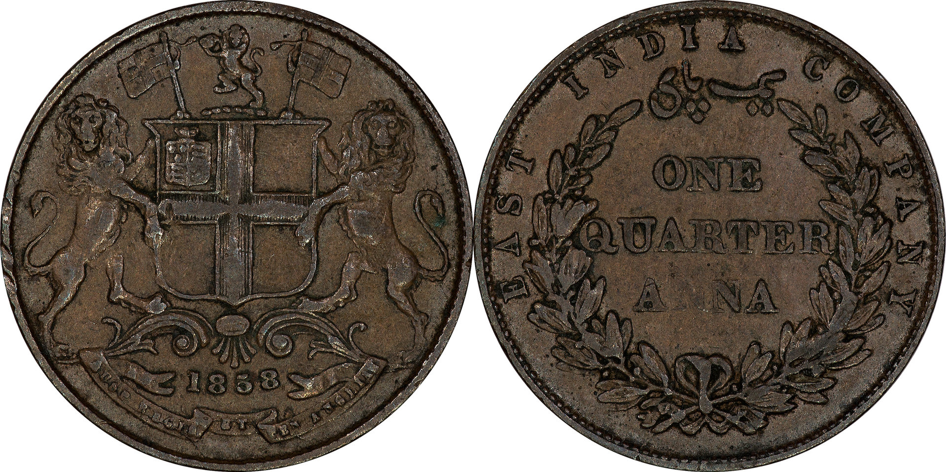 India (British East India Company) - 1858 Quarter Anna.jpg