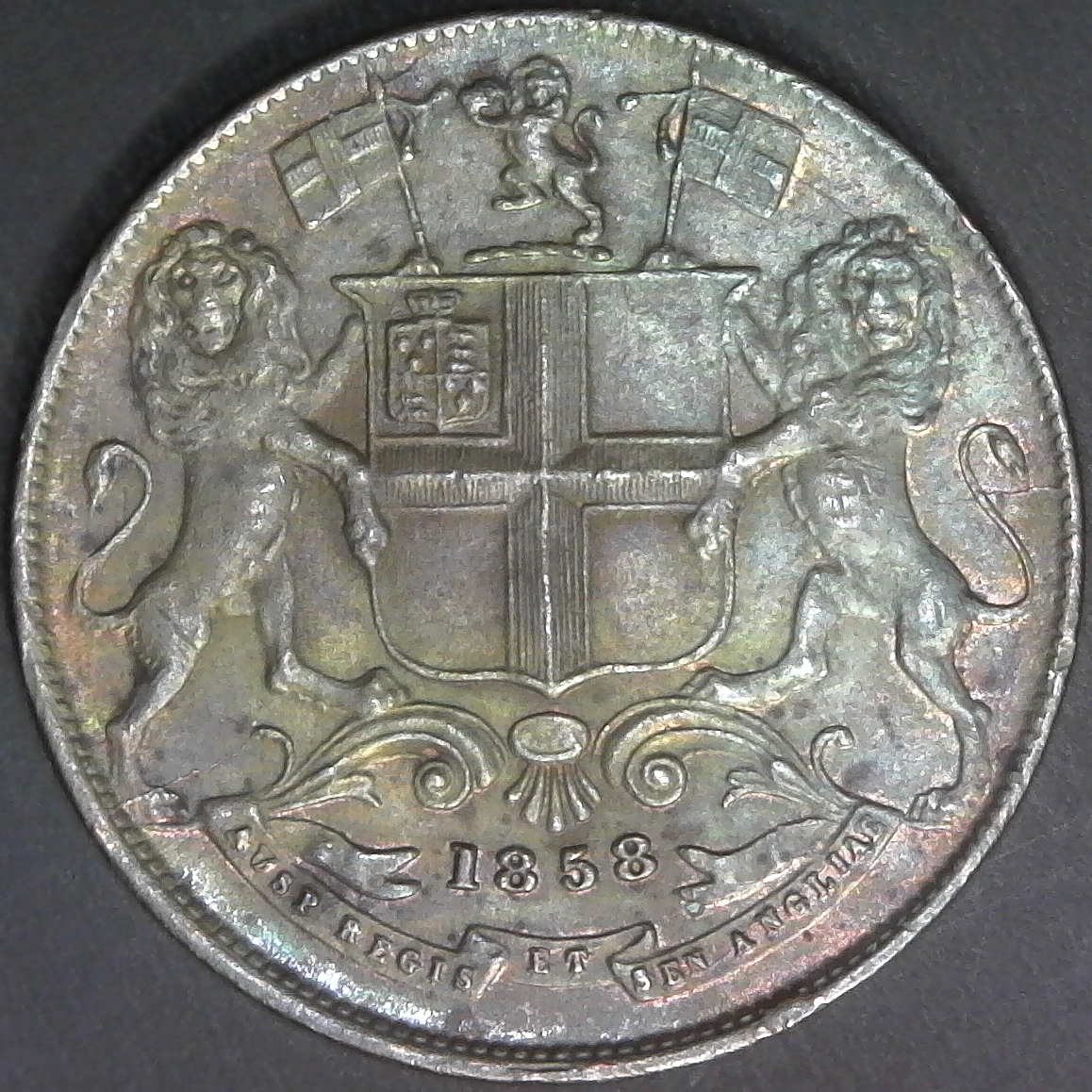 India East India Company One Qtr Anna 1858 obv.jpg
