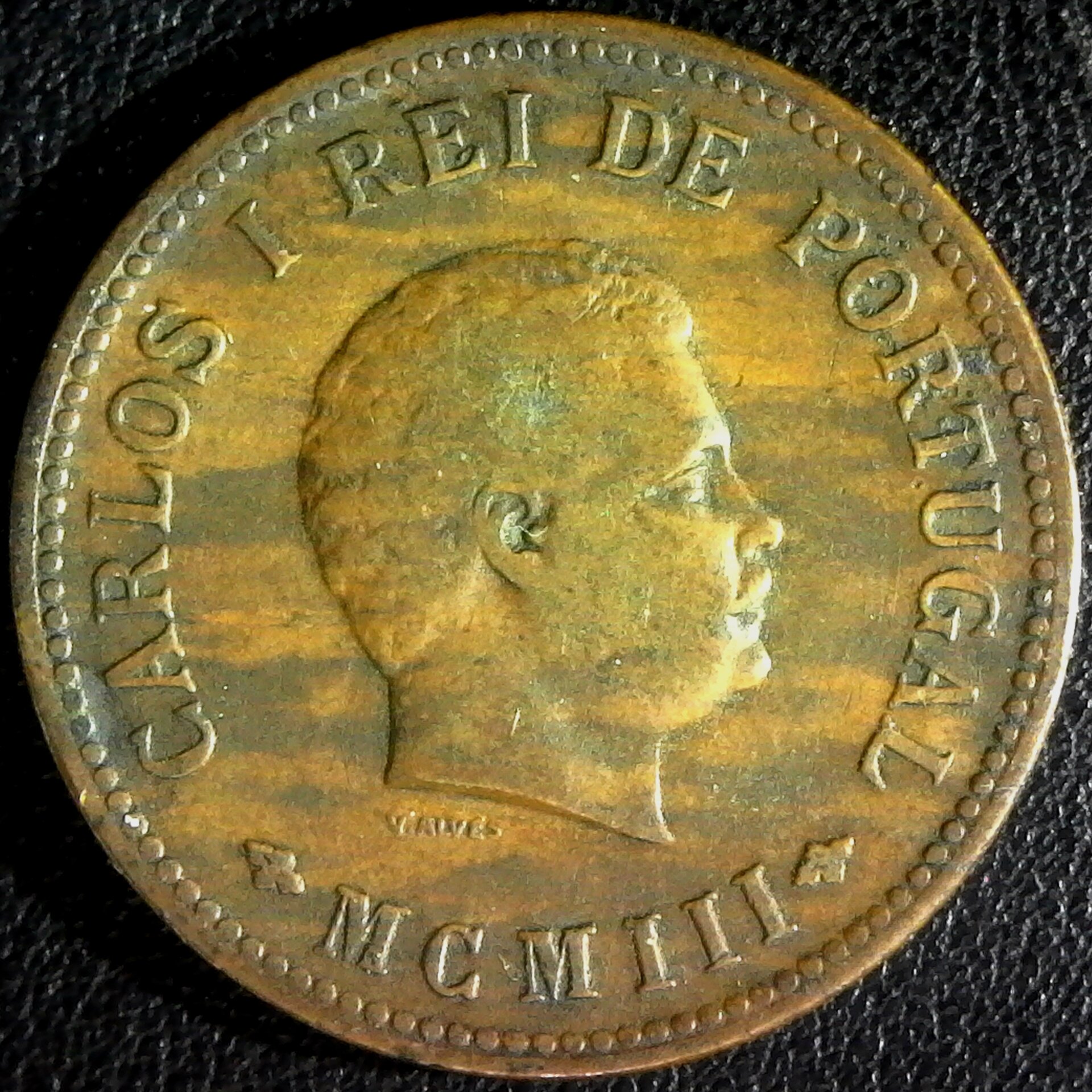 INDIA, PORTUGUESE - 1903 - HALF TANGA - CARLOS I - LISBOA MINT- BRONZE KM#16 rev.jpg