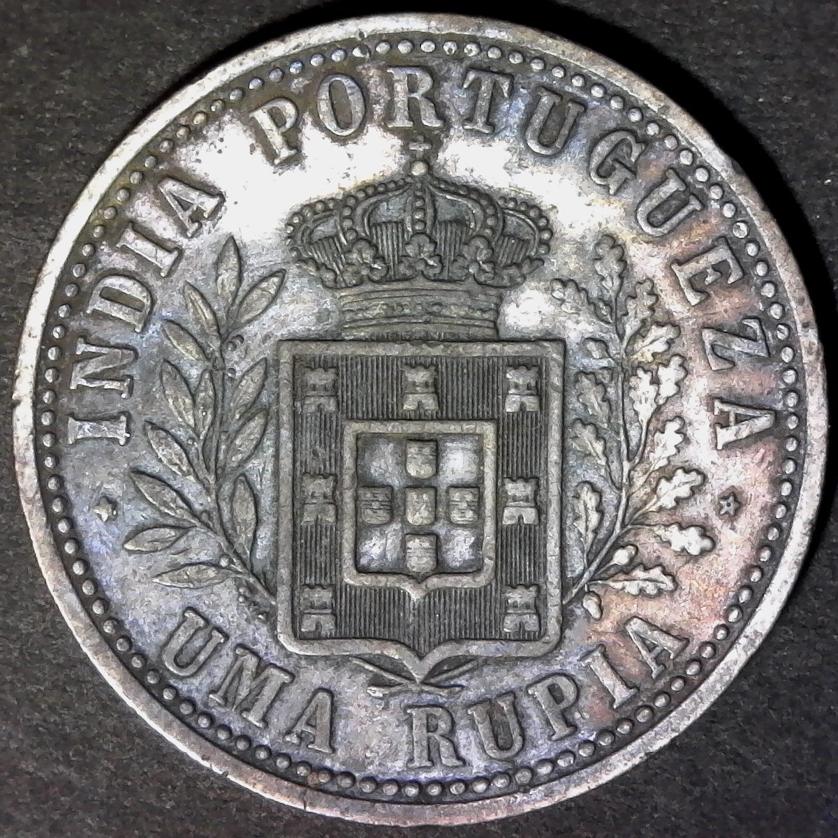 India Portuguese 1903 Rupee rev.jpg
