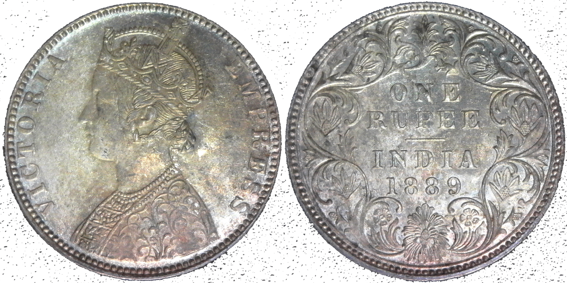 India Rupee 1889B incuse obv A-side-cutout.png