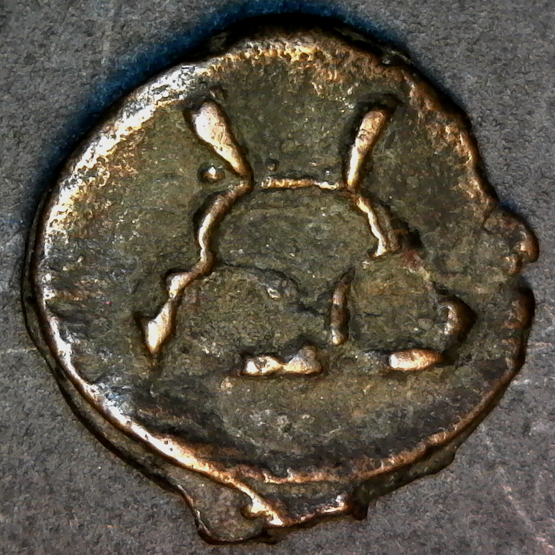 INDIA, SHUNGA DYNASTY 185BC 73BC Quarter KARSHAPANA obv A.jpg