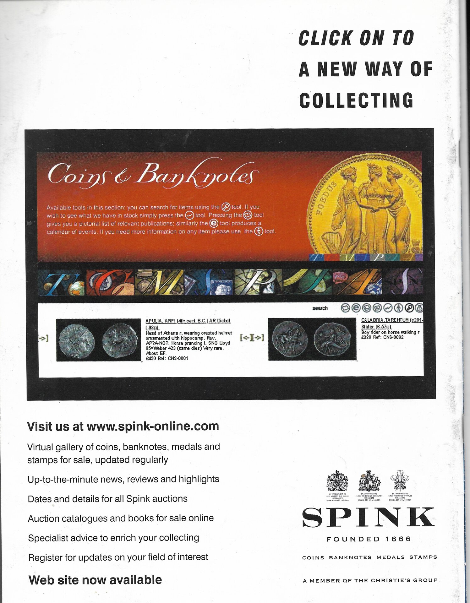 Internet ad, Spink Numismatic Circular May 2000.jpeg