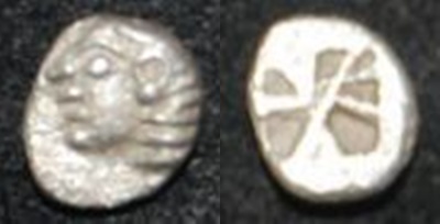 Iona Kolophon AR Tetartemorion 530-520 BCE Archaic Apollo Incuse Punch 0-15g 4-5mm O-R.jpg