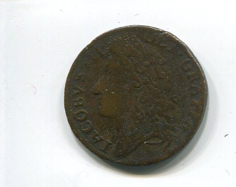 Ireland James II Limerick Shilling 10r 1689 obv 334.jpg