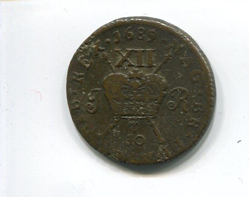 Ireland James II Limerick Shilling 10r 1689 rev 335.jpg