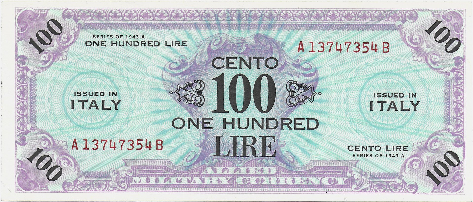 Italy 100 Lire 1943 front edit less 5.jpg