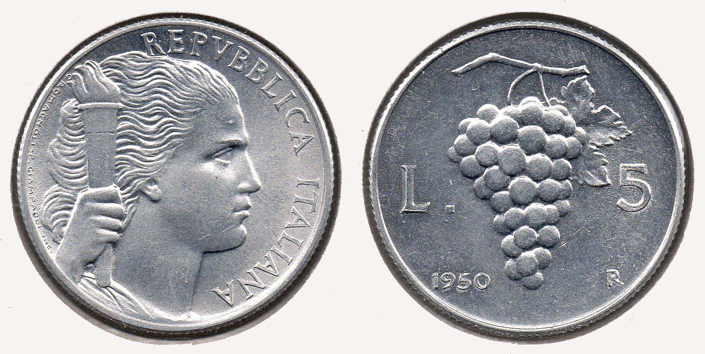 Italy - 5 Lire - 1950 R.jpg