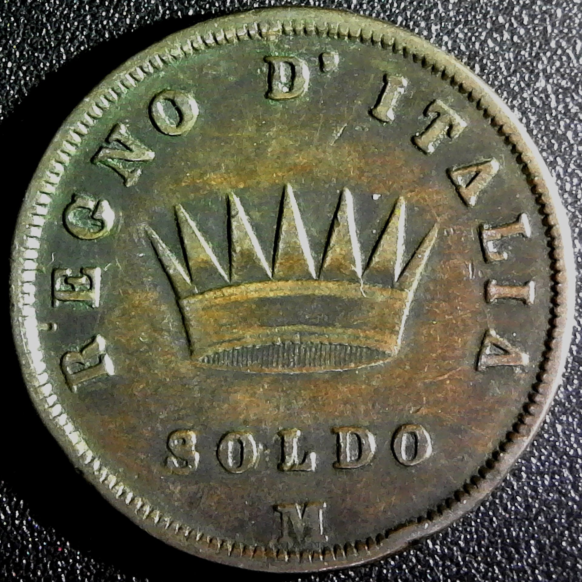 Italy - Kingdom Of Italy Soldo 1812M rev.jpg
