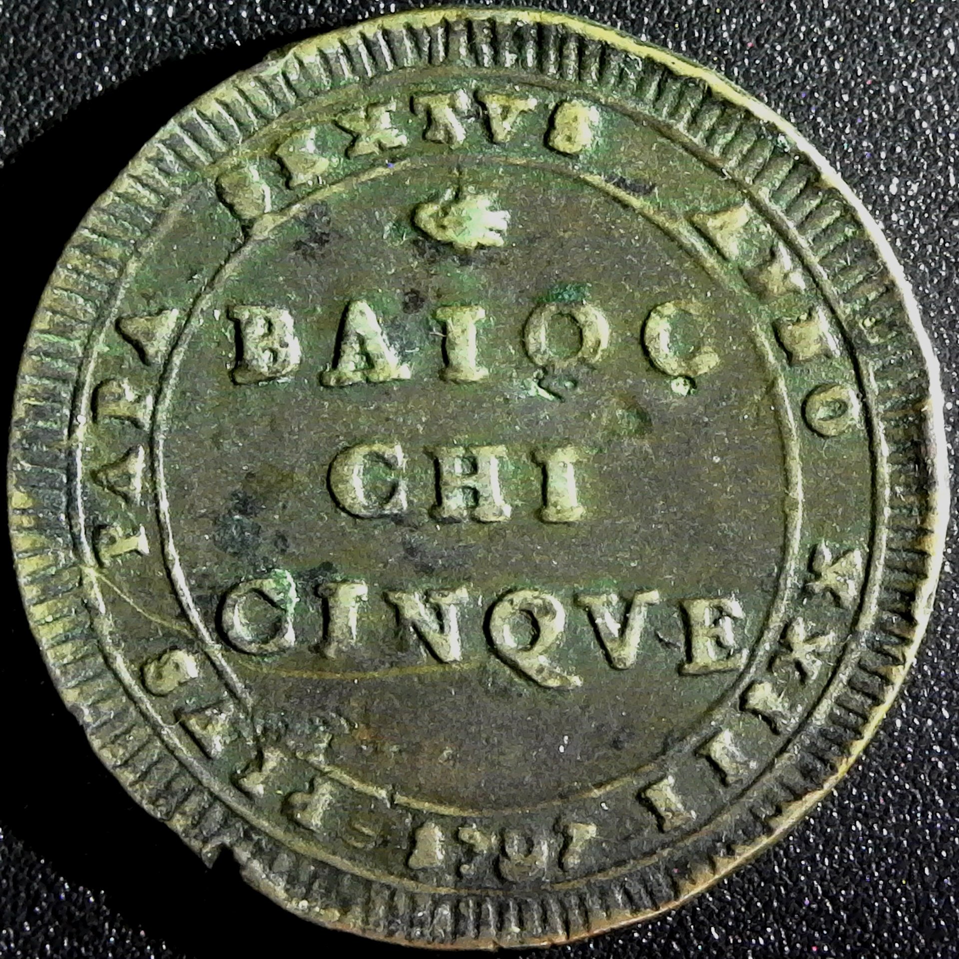 Italy Papal States 5 Baiocchi Mary 1797 rev A.jpg