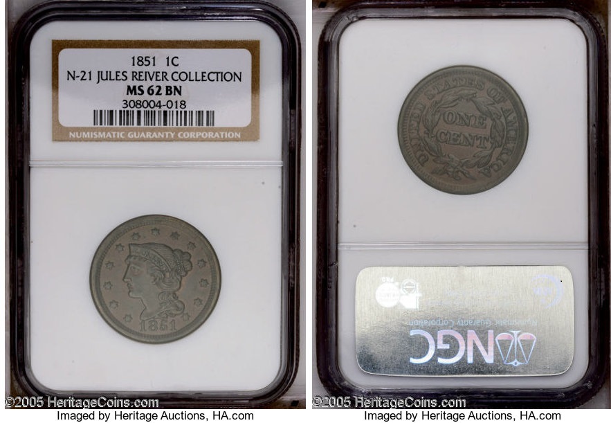 J Reiver 1851 Cent MS-62 NGC.jpg