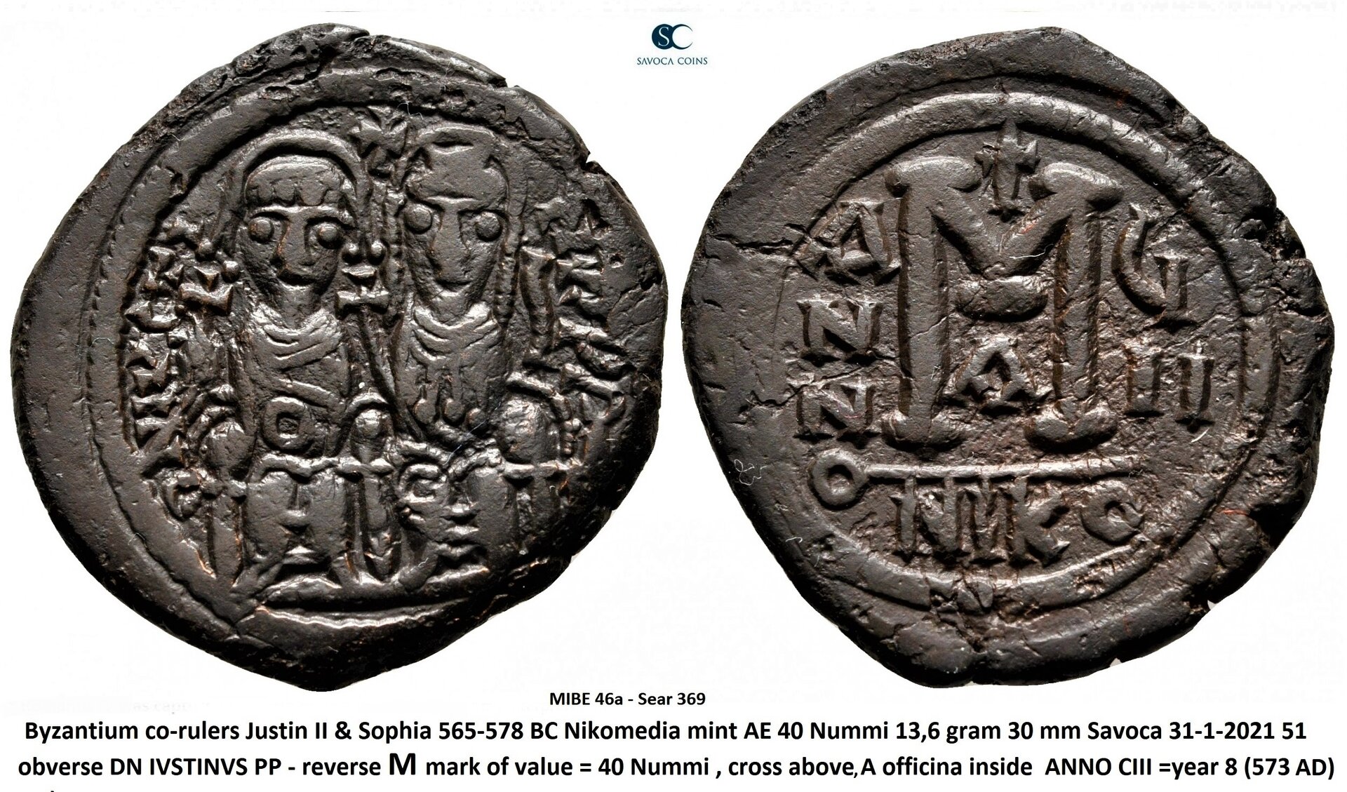 JC 2  Byzantium Justinian  II &Sophia 565-578BC (2).jpg