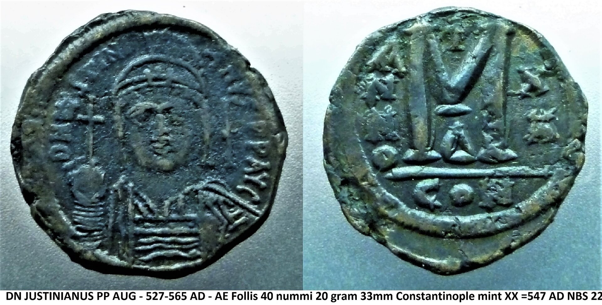 JC  Byzantium Justinian I 527-565 (9).jpg