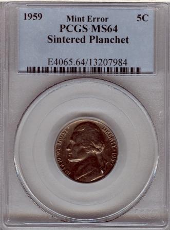 Jefferson 1959 Black Beauty Sintered Planchet 13207984 PCGS MS64 Slab ObvD.jpg