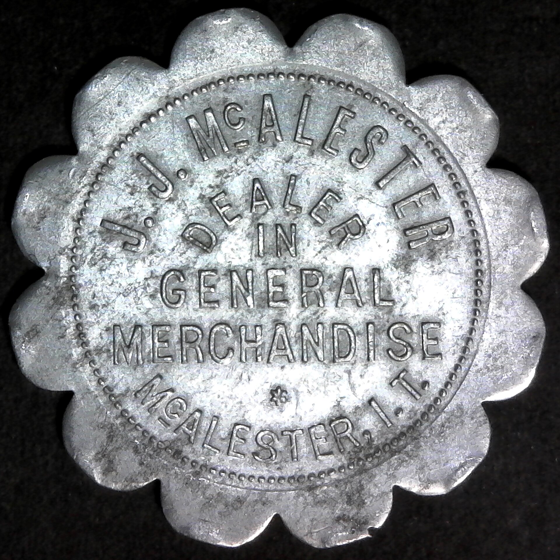 JJ McAlester Indian Territory token 5 Dollar obv.jpg