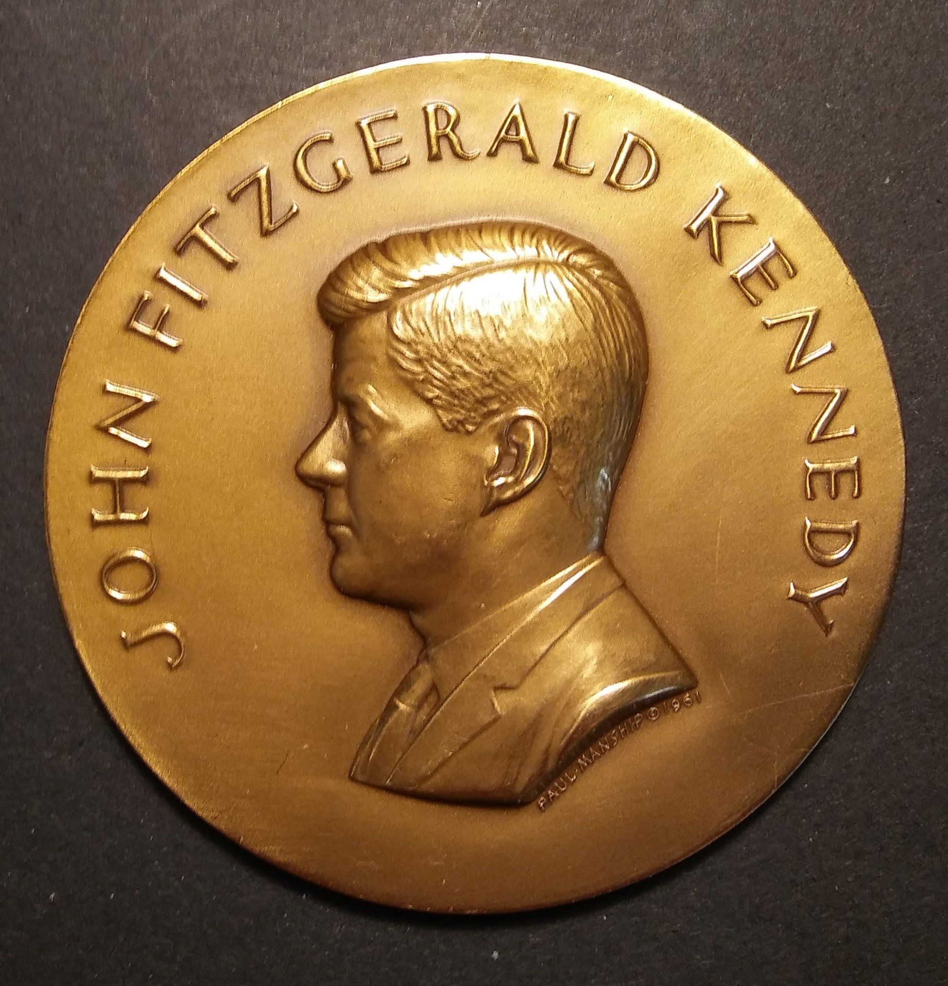 John F. Kennedy inaugural medal Obv..jpg