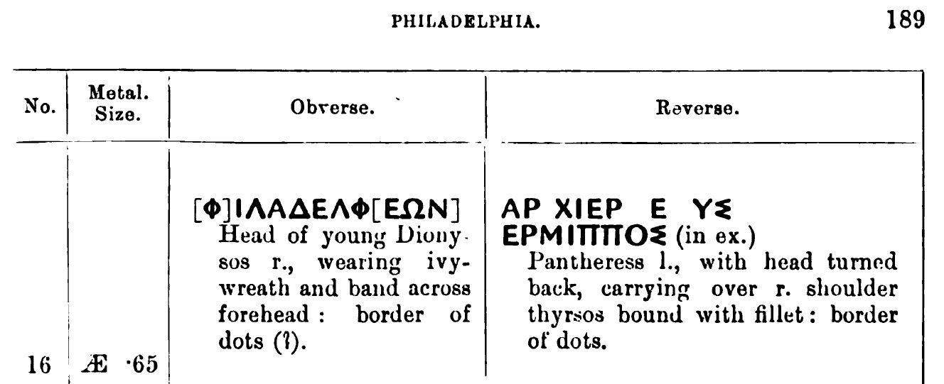 jpg version BMC 22 Lydia 16, p. 189 (Lydia, Philadelphia) (Dionysos  - Panther).jpg