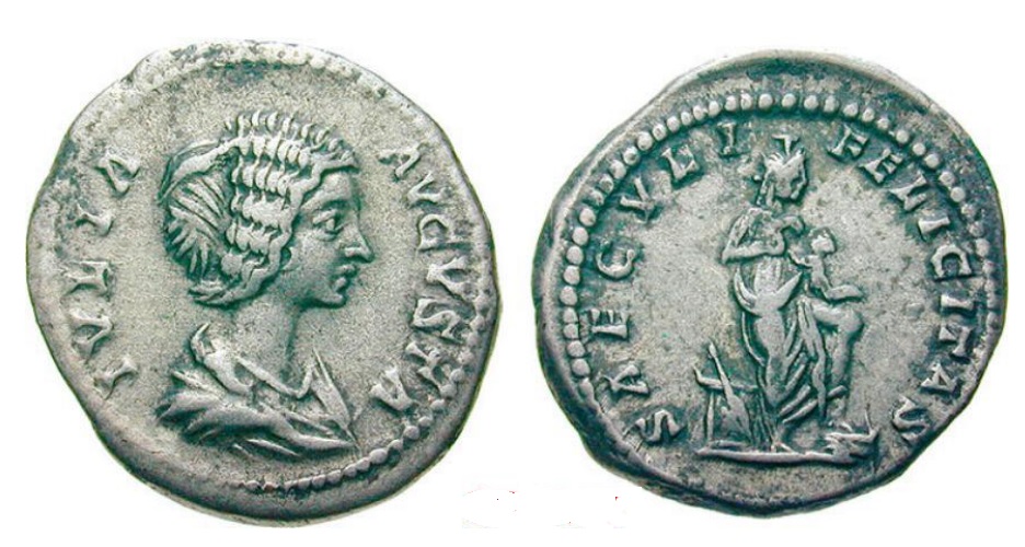 Julia Domna  Denarius - Isis & Horus Reverse - jpg version RIC IV-1 577, RSC 174, Sear RCV 6606.jpg