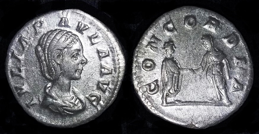Julia Paula Concordia Emperor and Empress Denarius.jpg
