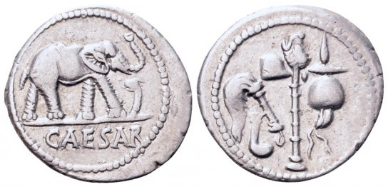 Julius Caesar Denarius (Military Mint) VF.jpg