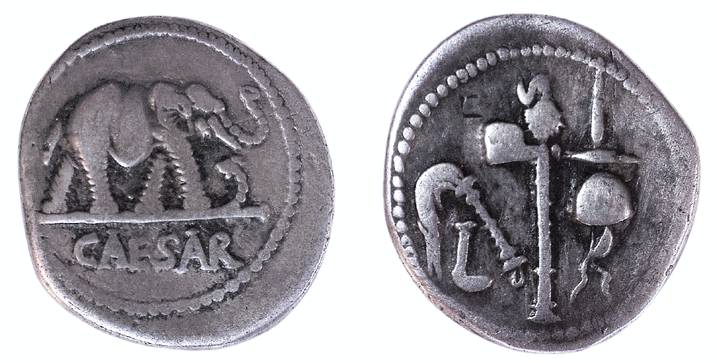 Julius Caesar Elephant Denarius.png