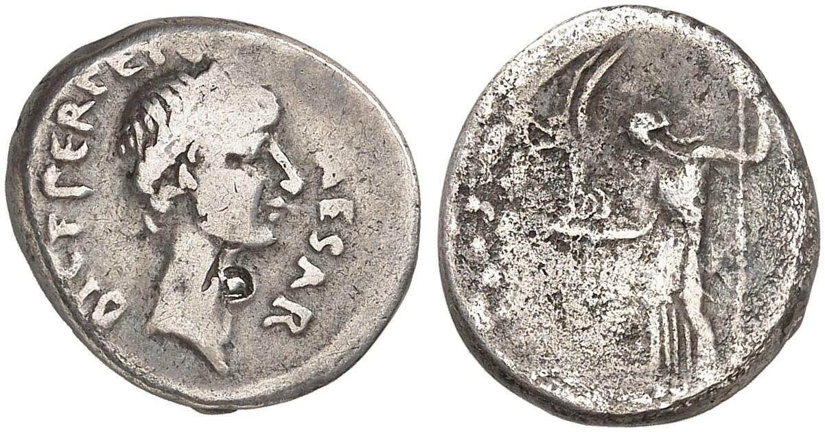 Julius Caesar Portrait Denarius Ex Grun 79 (photo).jpg