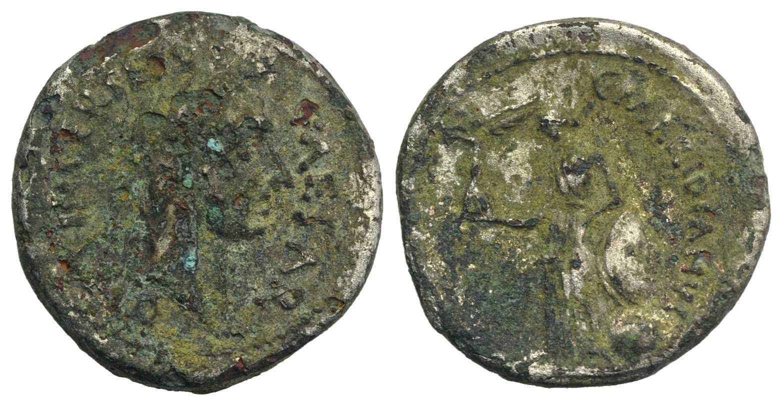 Julius Caesar, Rome, February-March 44 BC. Fourrèe Denarius 307.jpg