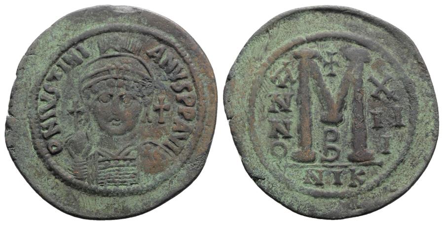 Justinian I - 527-565 - AE 40 nummia - 44.5mm, 20.47, 6h, Nikomedia, Yr 13 B S 201 LAC.jpg