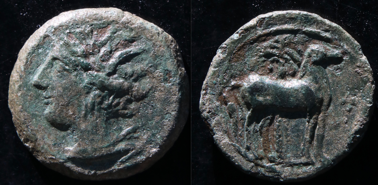 Karthago – AE, Tanit und stehendes Pferd (Foto 2).png