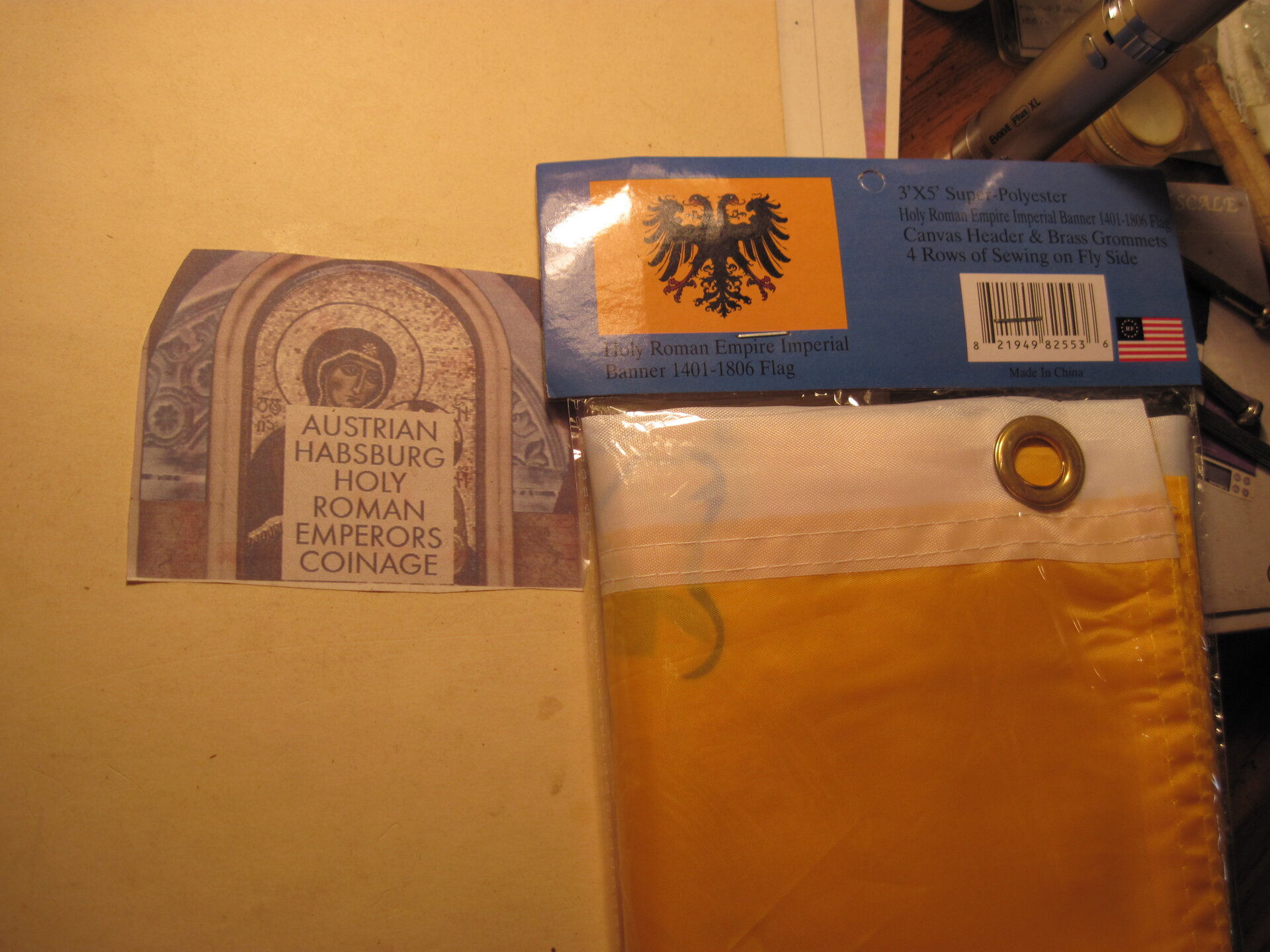 Kbaby convalesing outside.. habsburg banner 002.JPG